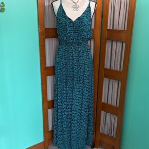 Faded Glory Teal Patterned Maxi Dress